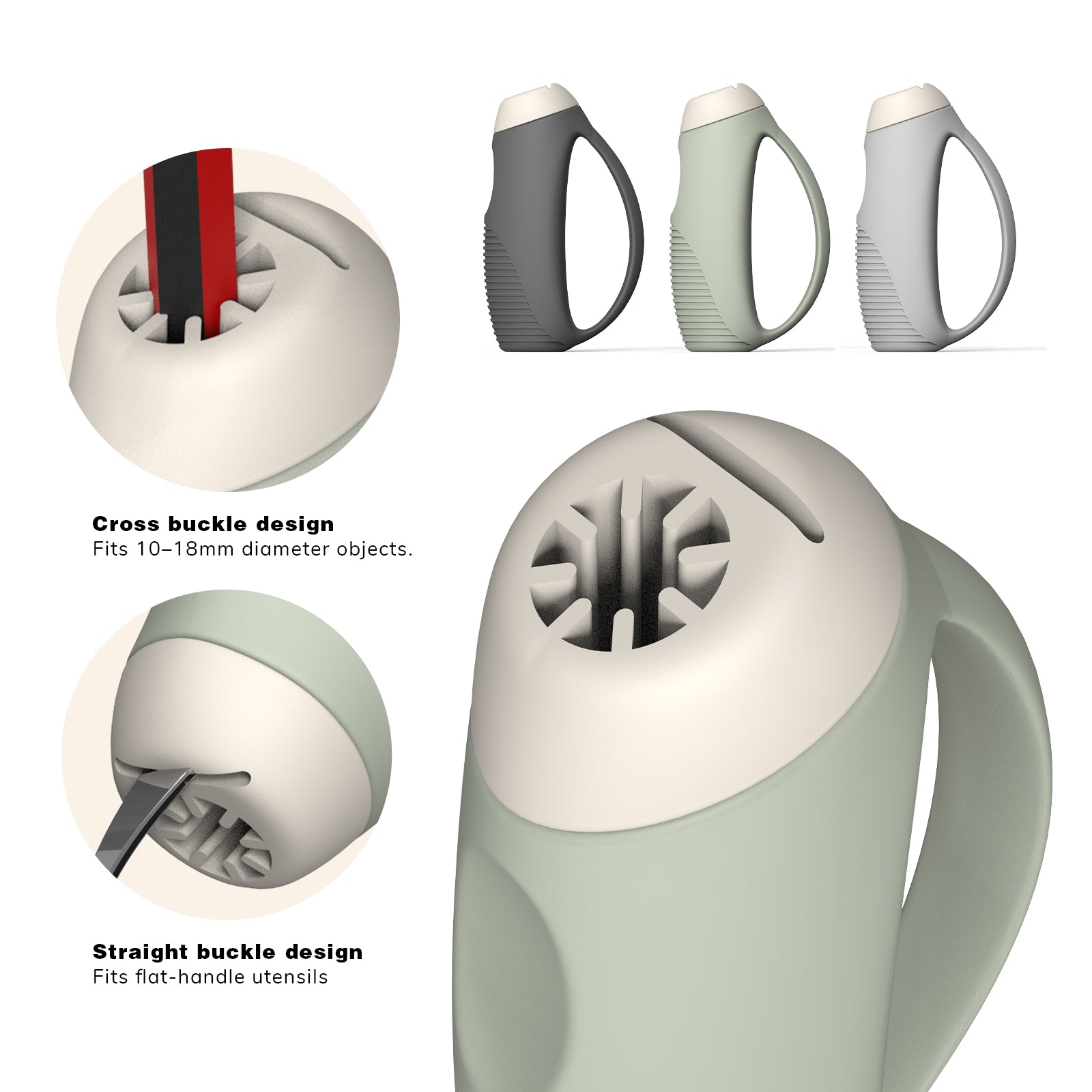 Grip insert openings and textured handle close-up