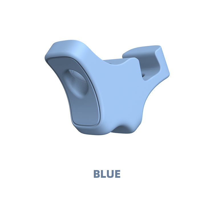 Blue silicone eye-drop bottle guide