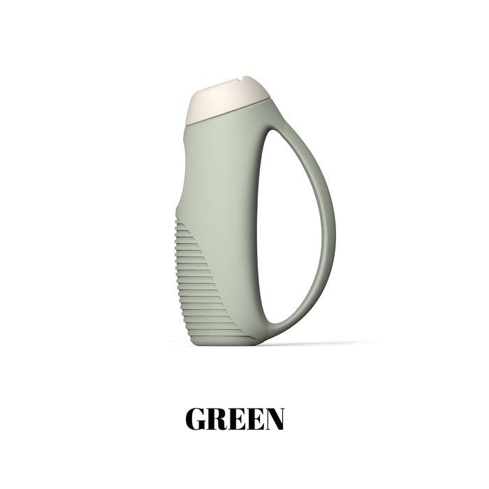 Green built-up grip accessory with a hand loop